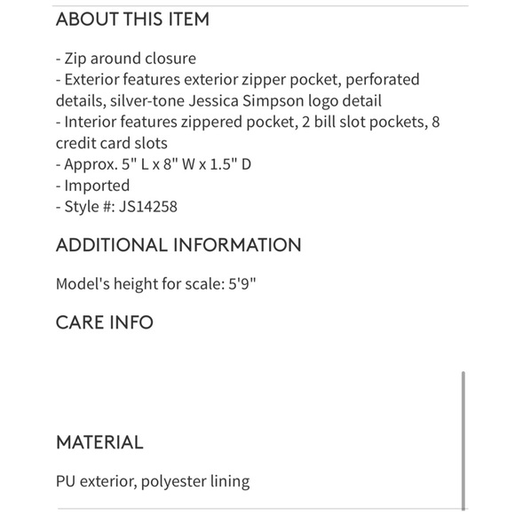 NWT Jessica Simpson Double Zippered Wallet!! - Picture 6 of 6